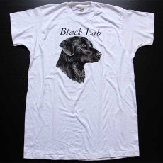 画像2: デッドストック★80s Black Lab ラブラドールレトリバー コットンTシャツ 白 XL (2)