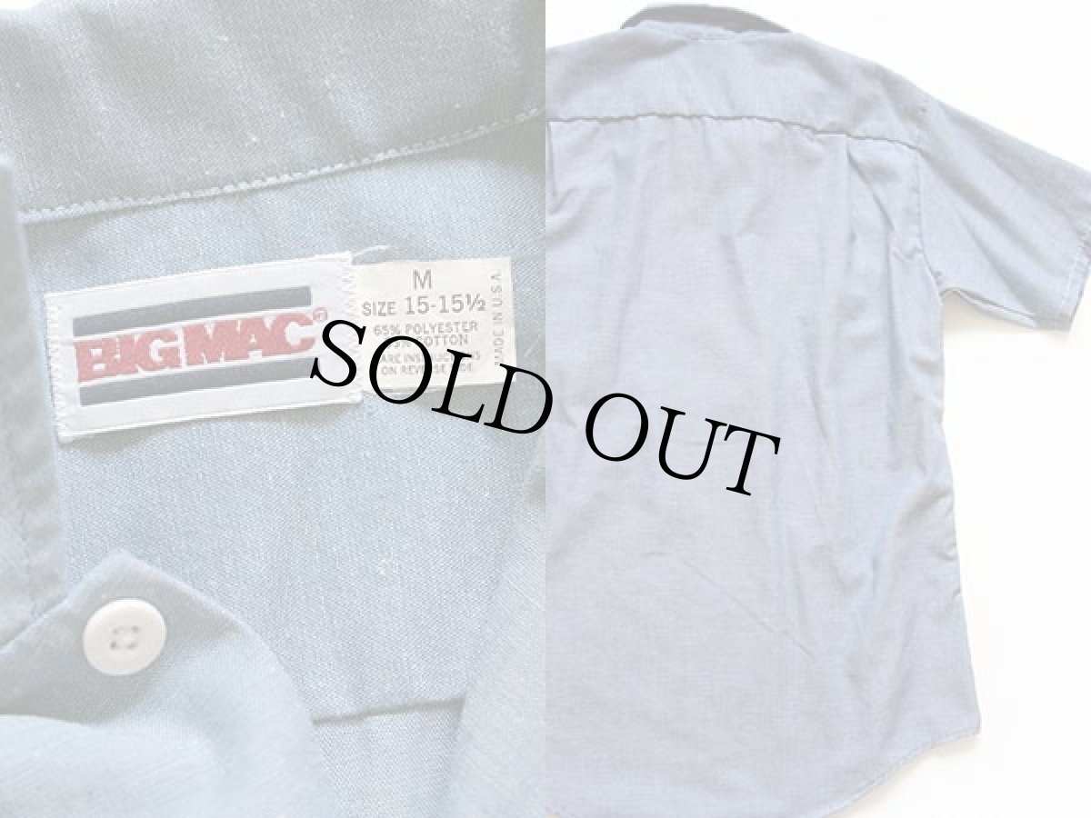 画像3: 80s USA製 BIGMACビッグマック 半袖 シャンブレーシャツ M (3)