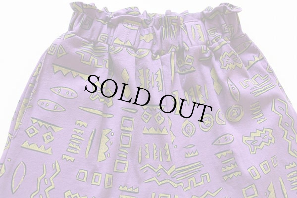 画像2: デッドストック★80s USA製 IN2 総柄 コットン イージーパンツ 紫 S (2)