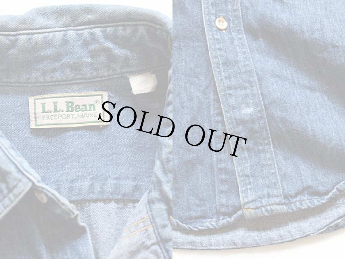 画像3: 80s L.L.Bean 半袖 デニムシャツ M (3)