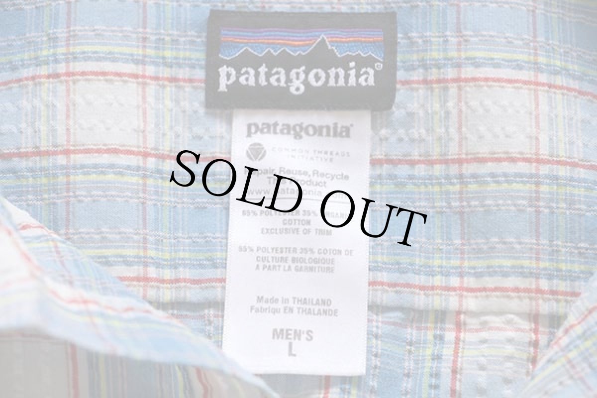 画像3: patagoniaパタゴニア チェック 半袖 シアサッカーシャツ L (3)
