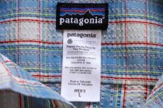 画像3: patagoniaパタゴニア チェック 半袖 シアサッカーシャツ L (3)