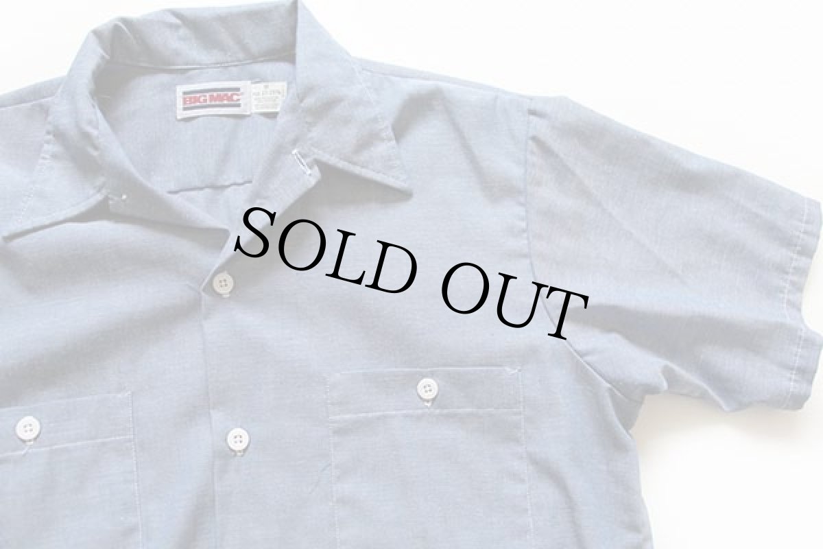 画像2: 80s USA製 BIGMACビッグマック 半袖 シャンブレーシャツ M (2)