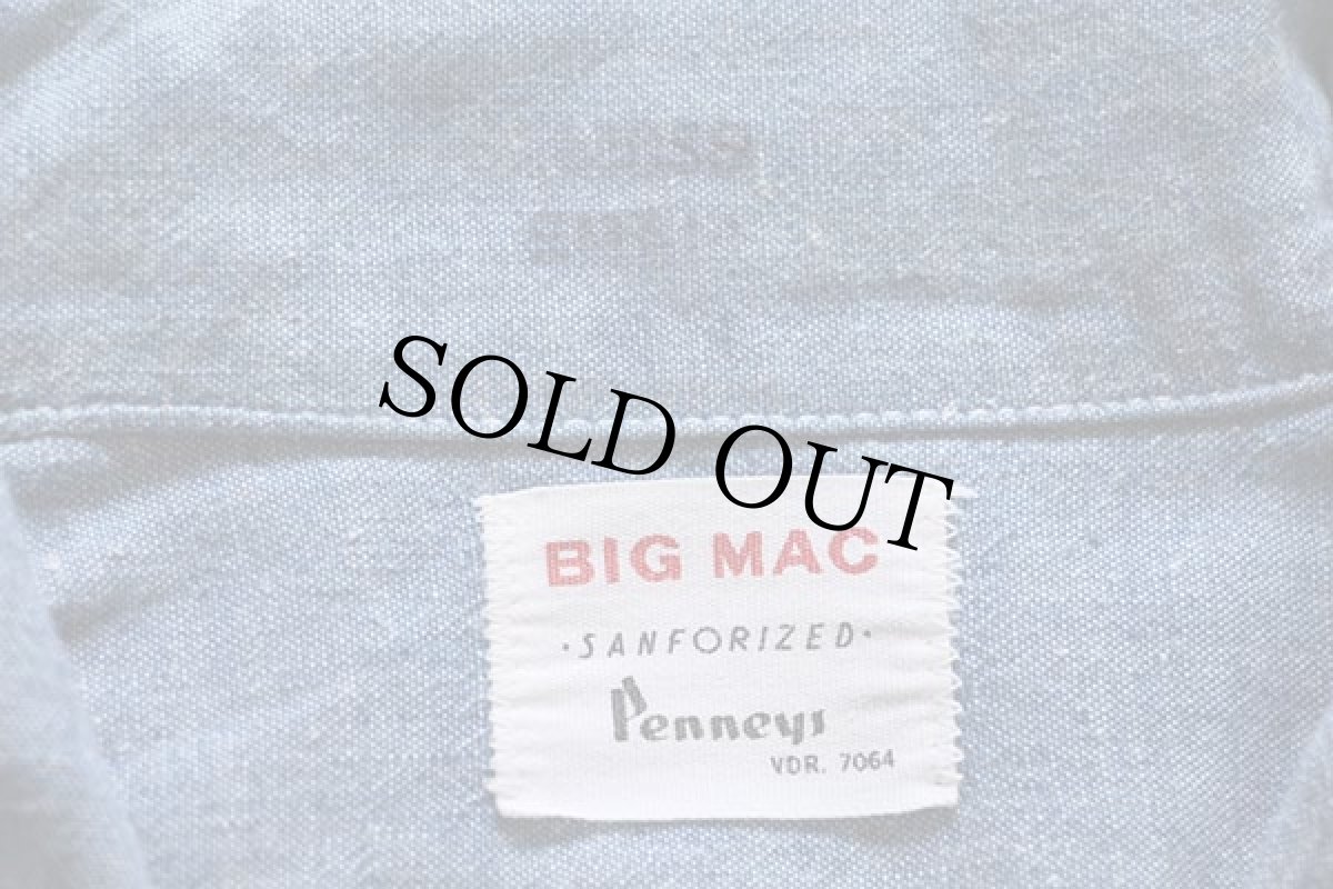画像3: 60s Penneys BIGMACビッグマック 半袖 コットン シャンブレーシャツ S (3)
