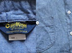 画像3: 80s USA製 OSHKOSH B'GOSH 半袖 コットン シャンブレーシャツ L (3)