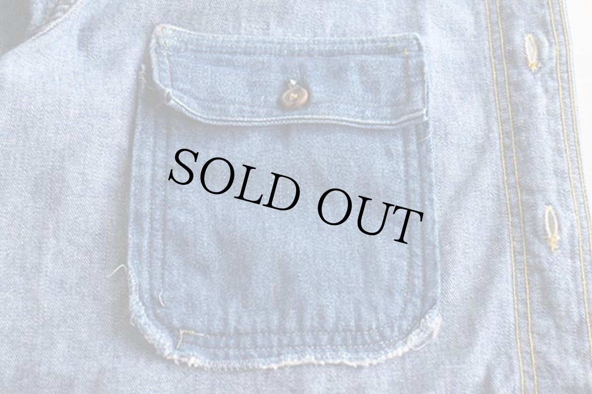 画像4: 80s L.L.Bean 半袖 デニムシャツ M (4)