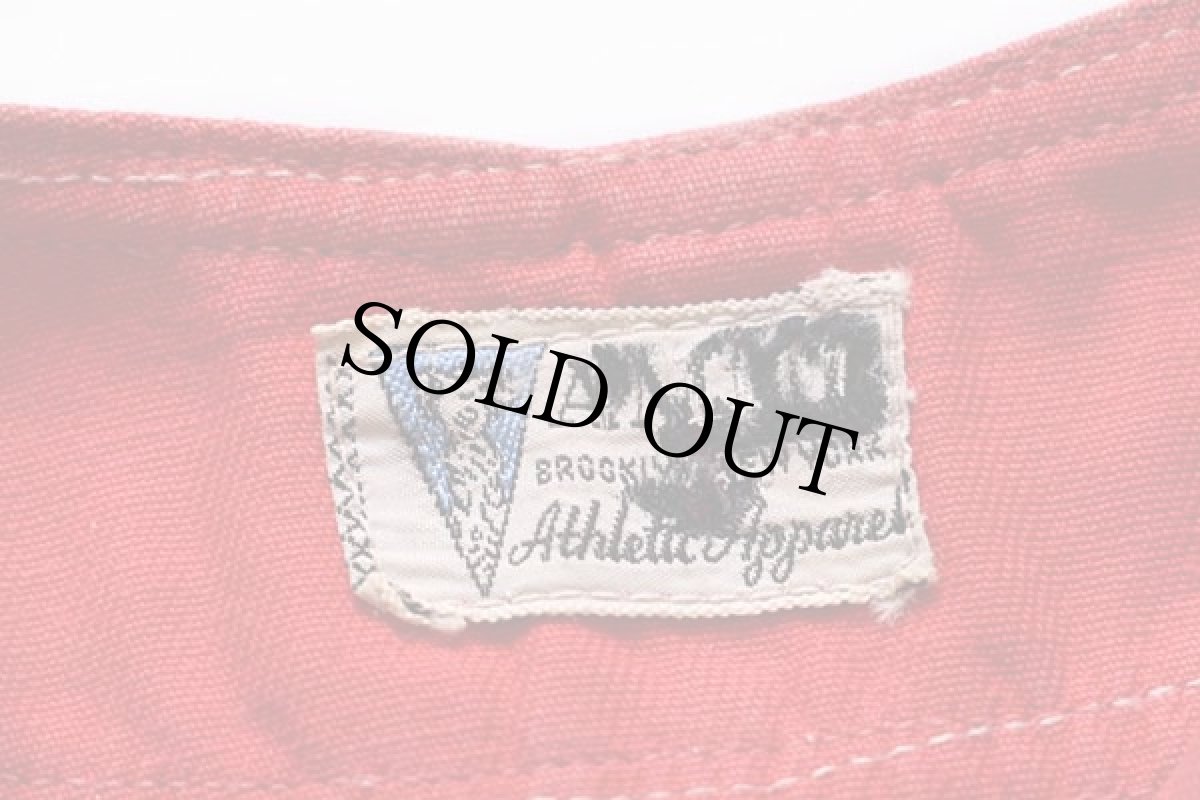 画像3: 40s AMCO AMERICAN LEGION フェルトパッチ マチ付き コットン ベースボールシャツ 赤 (3)