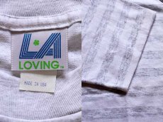 画像3: デッドストック★90s USA製 LA LOVING ボーダー コットンTシャツ 杢グレー×白 M (3)