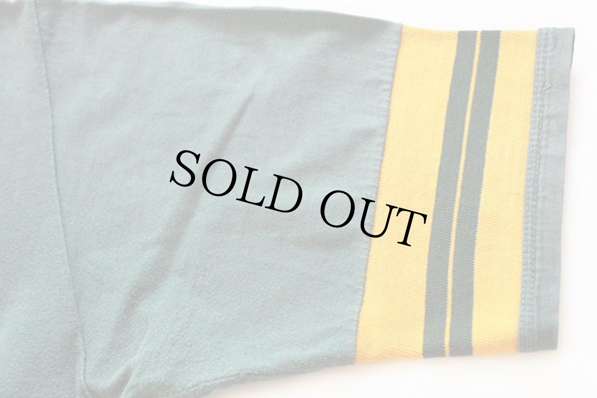 画像7: 70s CHIPPEWA FALLS インディアンヘッド コットン フットボールTシャツ 緑 XL (7)