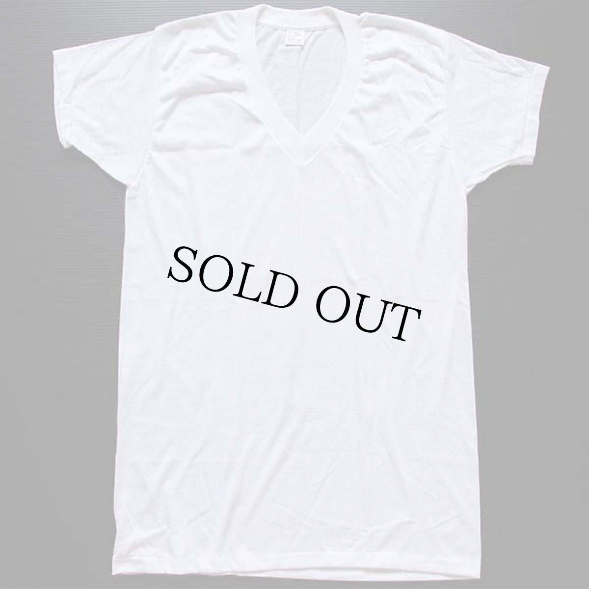 画像2: デッドストック★70s JCPenney 無地 Vネック Tシャツ 白 42 (2)