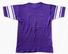 画像3: 70s VELVA SHEEN PARSHALL BRAVES インディアンヘッド フロッキープリント コットン フットボールTシャツ 紫 M (3)