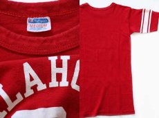 画像3: 70s USA製 Championチャンピオン OKLAHOMA UNIVERSITY コットン フットボールTシャツ 赤 M (3)