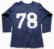 画像2: 70s USA製 Championチャンピオン ST.CLOUD STATE 78 ナンバリング コットン フットボールTシャツ 紺 S (2)