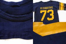 画像4: 70s Championチャンピオン ST.CLOUD STATE 73 ナンバリング コットン フットボールTシャツ 紺 (4)