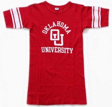 画像2: 70s USA製 Championチャンピオン OKLAHOMA UNIVERSITY コットン フットボールTシャツ 赤 M (2)