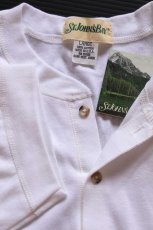 画像3: デッドストック★90s USA製 STJOHN'SBAY ヘンリーネック コットンTシャツ 白 L (3)