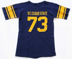 画像2: 70s Championチャンピオン ST.CLOUD STATE 73 ナンバリング コットン フットボールTシャツ 紺 (2)