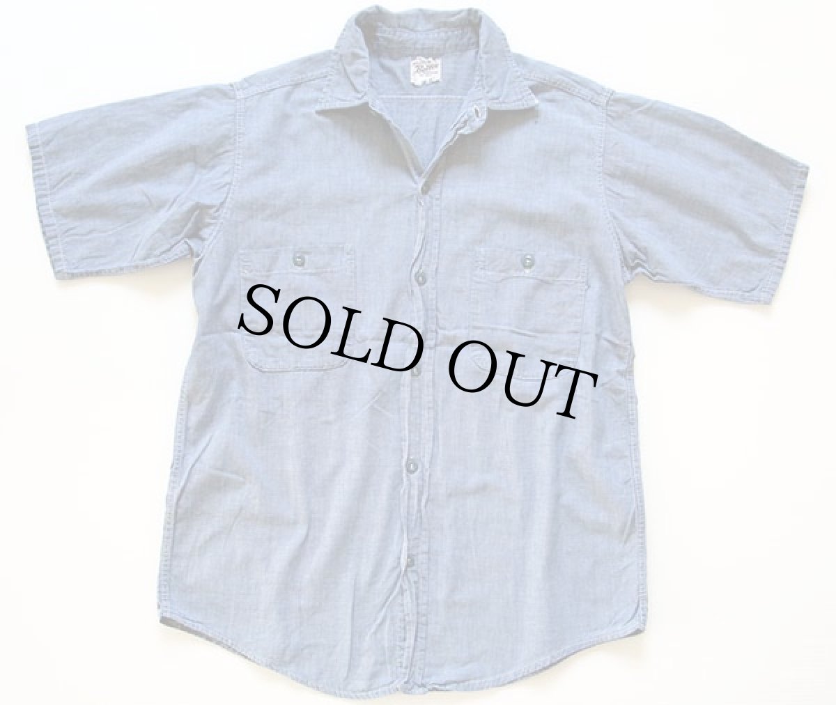 画像2: 60s Beltex HAR MAJESTYS PRISONS 半袖シャンブレーシャツ (2)