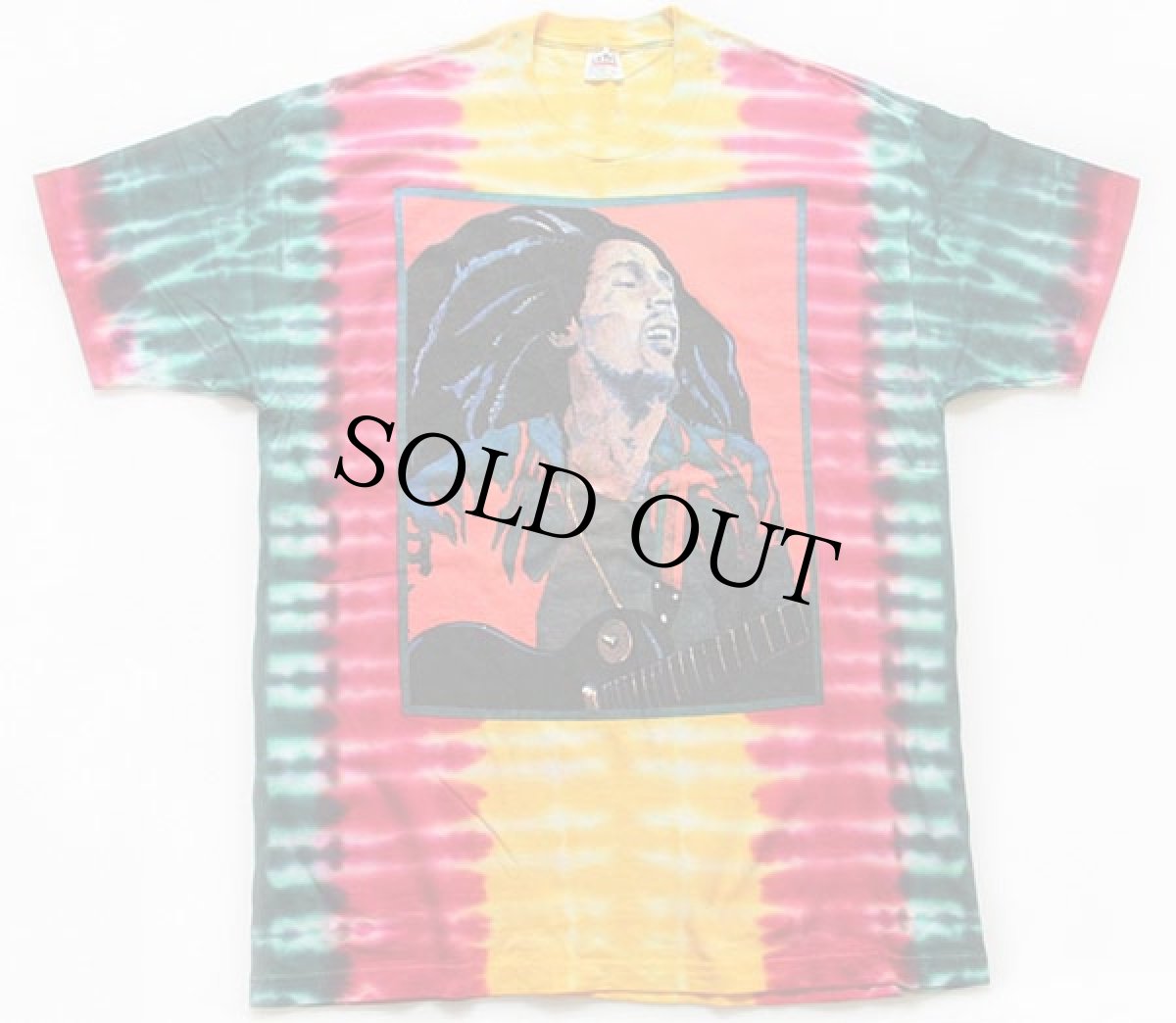 画像2: 90s USA製 BOB MARLEYボブマーリー タイダイ染め コットンTシャツ XL (2)