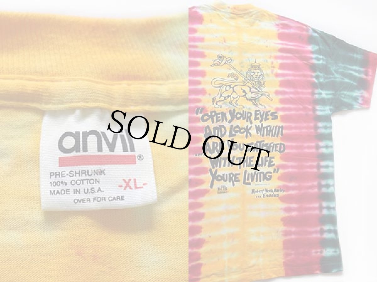 画像3: 90s USA製 BOB MARLEYボブマーリー タイダイ染め コットンTシャツ XL (3)