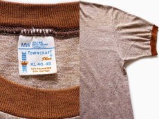 画像3: 70s TOWNCRAFT 無地 リンガーTシャツ 杢ブラウン (3)