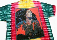 画像1: 90s USA製 BOB MARLEYボブマーリー タイダイ染め コットンTシャツ XL (1)