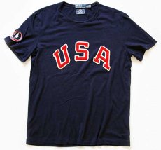 画像2: ポロ ラルフローレン 2012 オリンピック USAパッチ コットンTシャツ 紺 L (2)