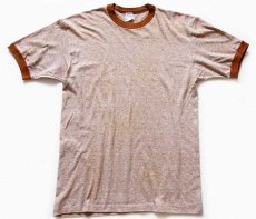 画像2: 70s TOWNCRAFT 無地 リンガーTシャツ 杢ブラウン (2)