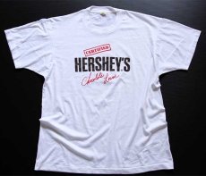 画像2: 80s USA製 HERSHEY'Sハーシーズ チョコレート ロゴ Tシャツ 白 XL (2)