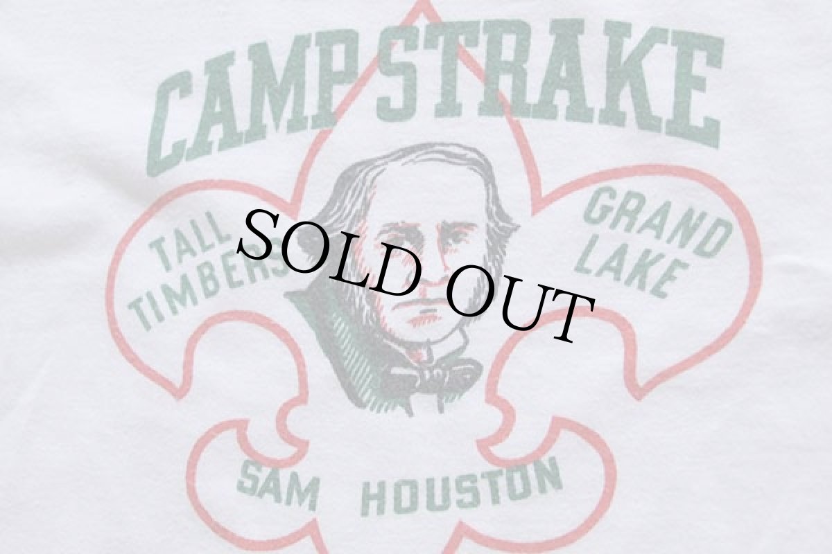 画像5: 60s BSA ボーイスカウト SAM HOUSTON 染み込みプリント コットンTシャツ 白 XL (5)