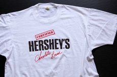 画像1: 80s USA製 HERSHEY'Sハーシーズ チョコレート ロゴ Tシャツ 白 XL (1)