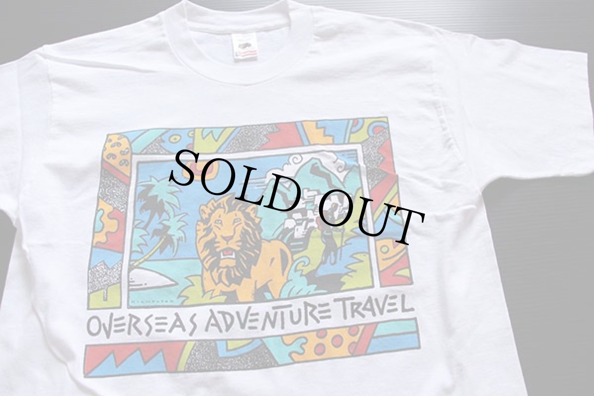 画像1: 90s OVERSEAS ADVENTURE TRAVEL コットンTシャツ 白 M (1)