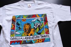 画像1: 90s OVERSEAS ADVENTURE TRAVEL コットンTシャツ 白 M (1)