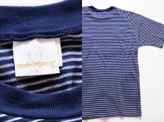 画像3: 70s USA製 munsingwear ボーダー コットン ポケットTシャツ 紺×白 L (3)