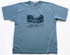 画像2: 90s カナダ製 EddieBauerエディーバウアー コットンTシャツ ブルーグレー M (2)