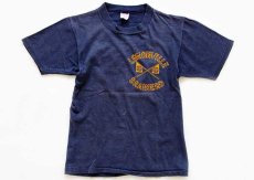 画像2: 60s USA製 CHAMPIONチャンピオン プロダクツ LEGIONVILLE BRAINERD フロッキープリント コットンTシャツ 紺 YOUTH M (2)