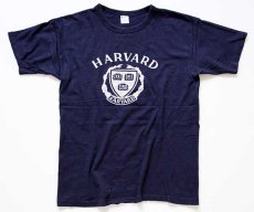 画像2: 80s USA製 Championチャンピオン HARVARD コットンTシャツ 紺 L (2)