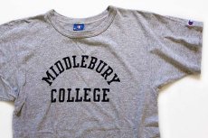 画像1: 90s USA製 Championチャンピオン MIDDLEBURY COLLEGE 染み込みプリント 88/12 Tシャツ 杢グレー M (1)