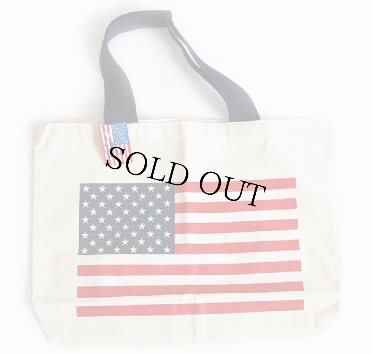 画像2: デッドストック★80s USA製 AVON 星条旗 コットン キャンバス トートバッグ エコバッグ 生成り (2)