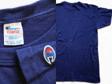 画像3: 80s USA製 Championチャンピオン BOOGIE FEET! 足跡 コットンTシャツ 紺 XL (3)