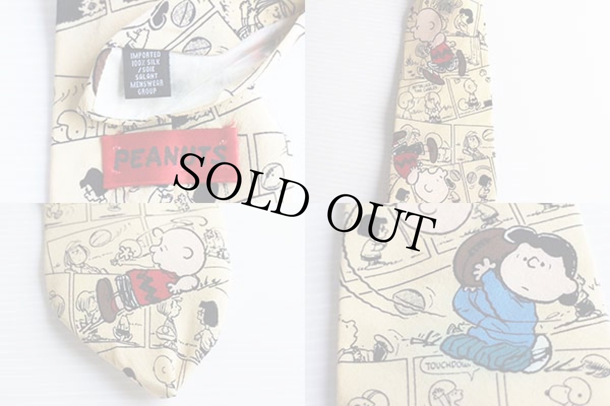画像3: USA製 PEANUTS スヌーピー アメフト柄 シルク ネクタイ (3)