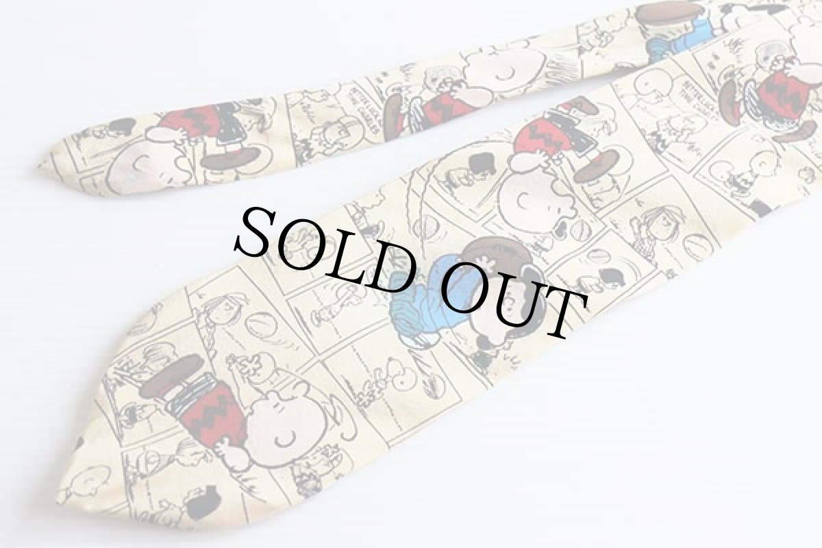 画像2: USA製 PEANUTS スヌーピー アメフト柄 シルク ネクタイ (2)