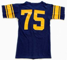 画像3: 70s USA製 Championチャンピオン GUSTAVUS 75 ナンバリング コットン フットボールTシャツ 紺 S (3)