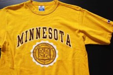 画像1: 90s USA製 Championチャンピオン MINNESOTA コットンTシャツ マスタード M (1)