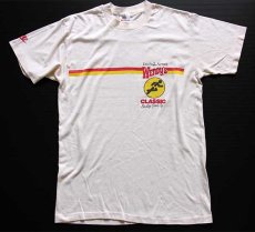 画像2: 70s USA製 NIKEナイキ WENDY'Sウェンディーズ Daily News 染み込みプリント Tシャツ ライトベージュ M (2)