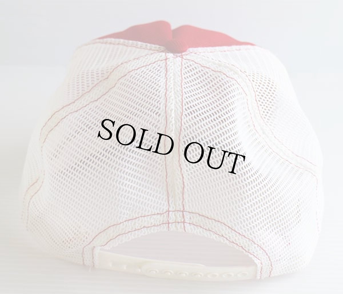 画像2: デッドストック★80s USA製 Schmidt BEER フェルトプリント メッシュキャップ 赤×白 (2)