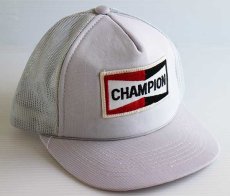 画像1: 80s CHAMPION SPARK PLUG チャンピオン プラグ パッチ付き メッシュキャップ ライトグレー (1)