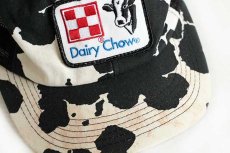 画像3: 80s USA製 Dairy Chow パッチ付き 牛柄 メッシュキャップ 黒×白 (3)