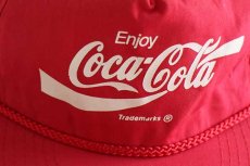 画像3: 80s Coca-Colaコカコーラ ロゴ コットンキャップ 赤 (3)