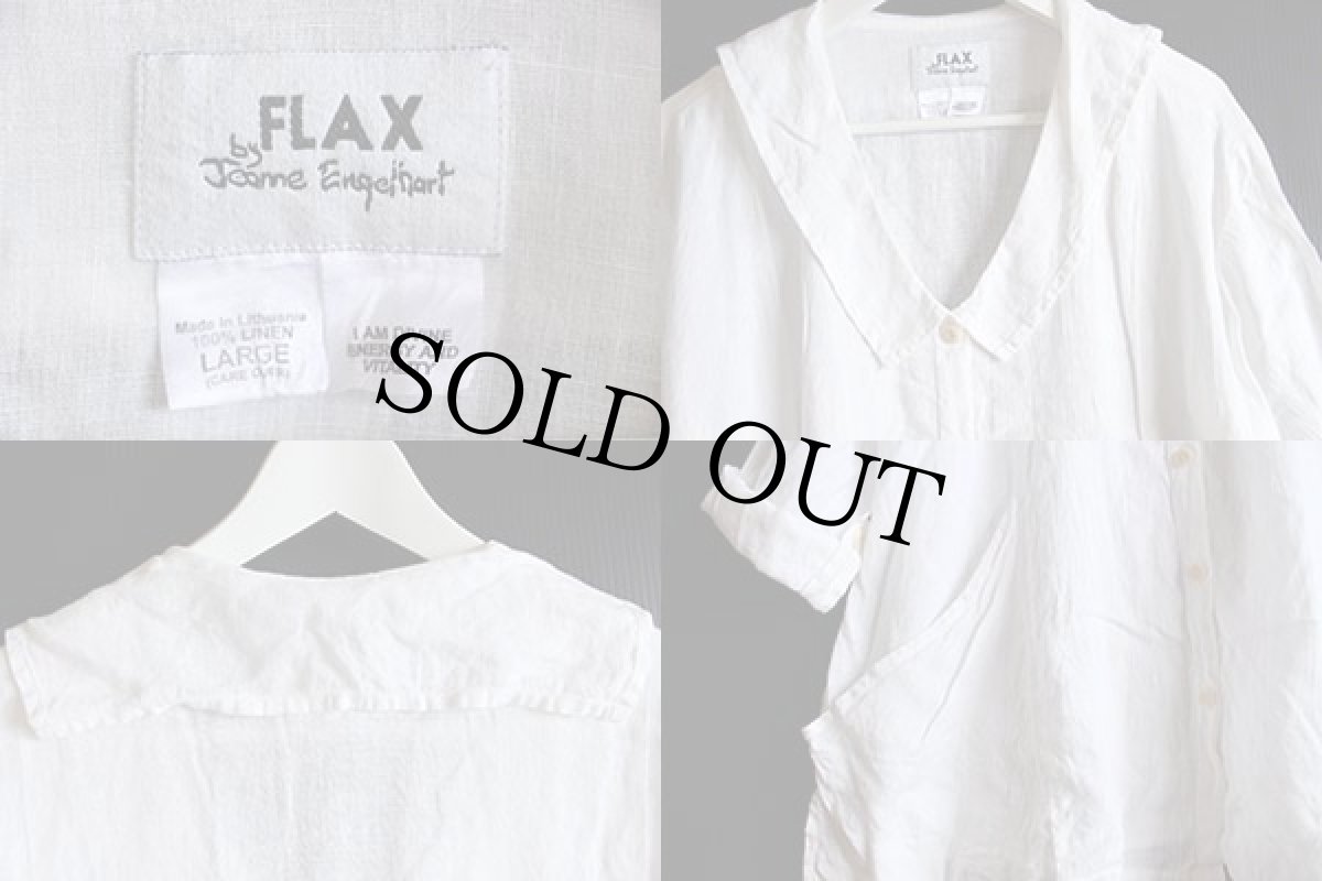 画像3: 90s リトアニア製 FLAX 無地 リネン シャツジャケット ナチュラル L (3)